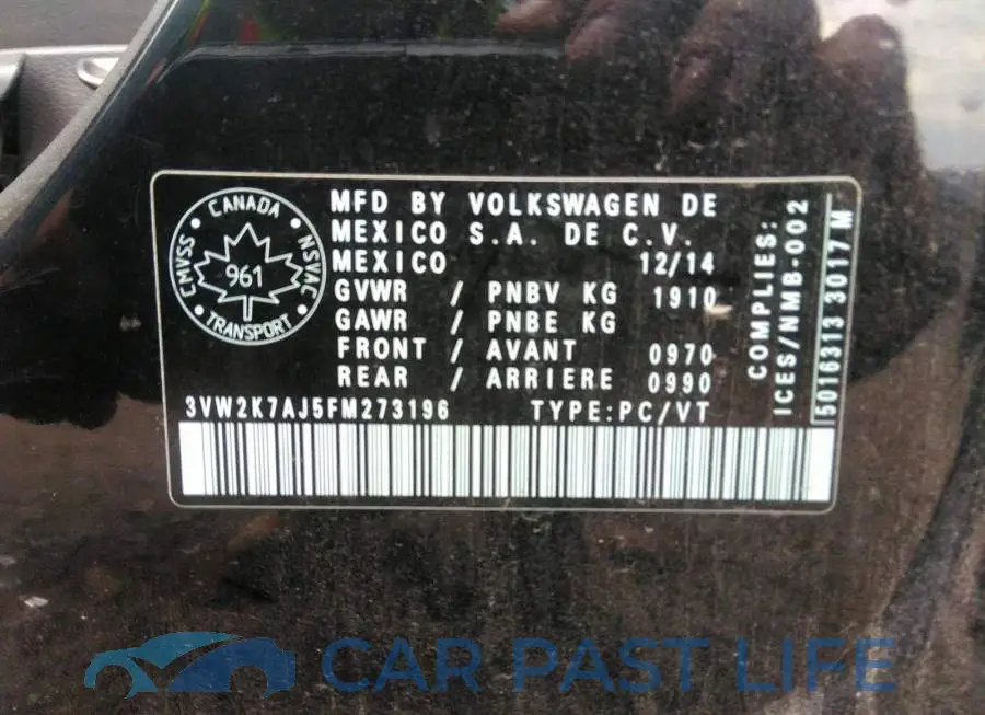 3VW2K7AJ5FM273196# 9