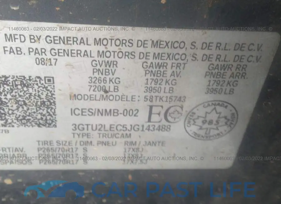 3GTU2LEC5JG143488# 9