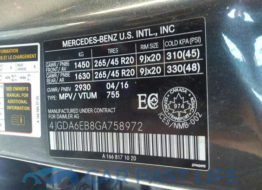 4JGDA6EB8GA758972# 9