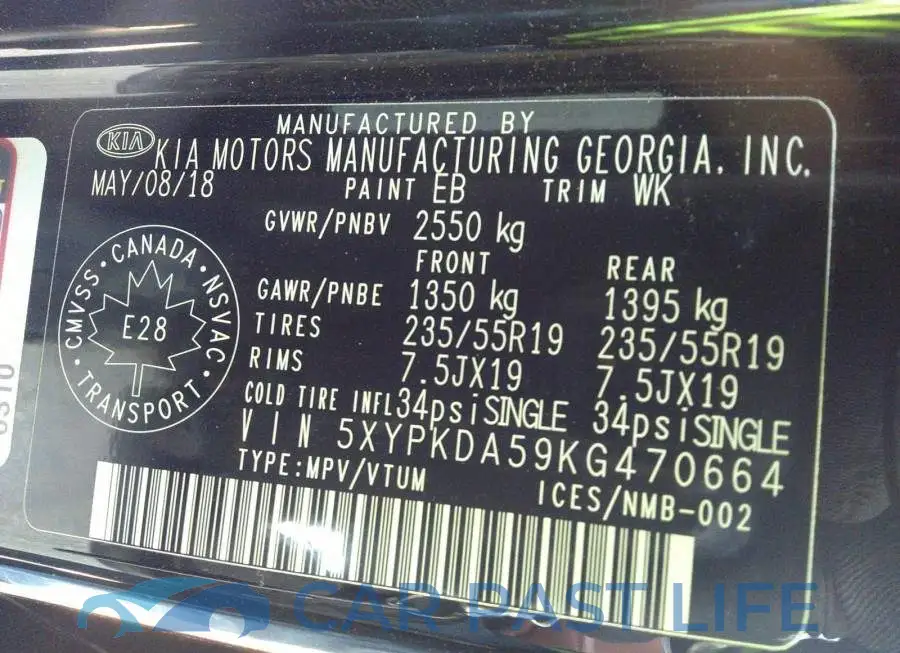 5XYPKDA59KG470664# 9