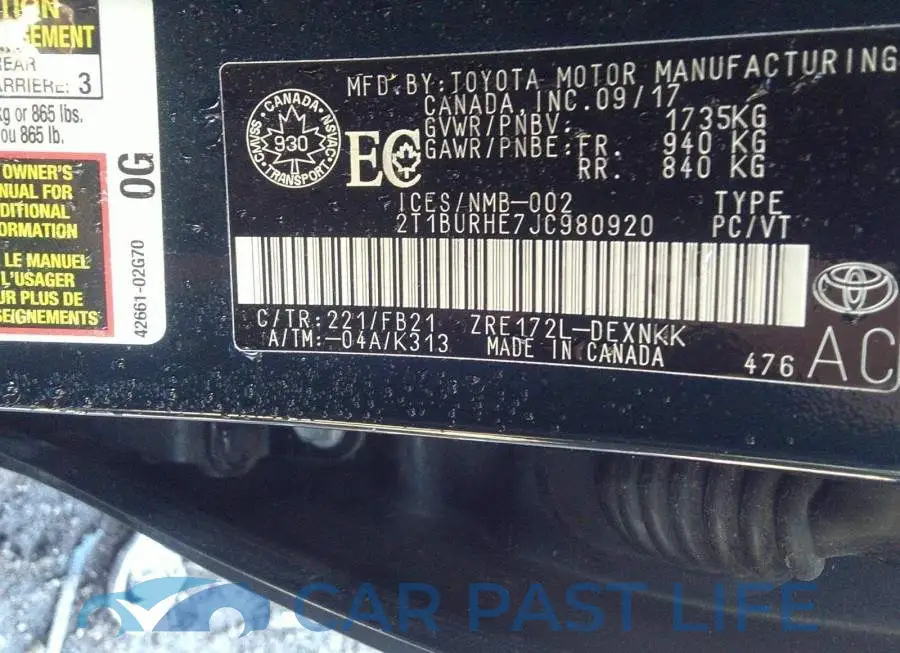 2T1BURHE7JC980920# 9