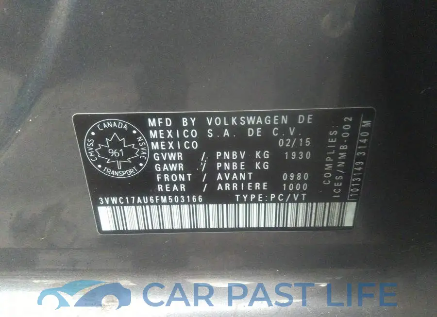 3VWC17AU6FM503166# 9