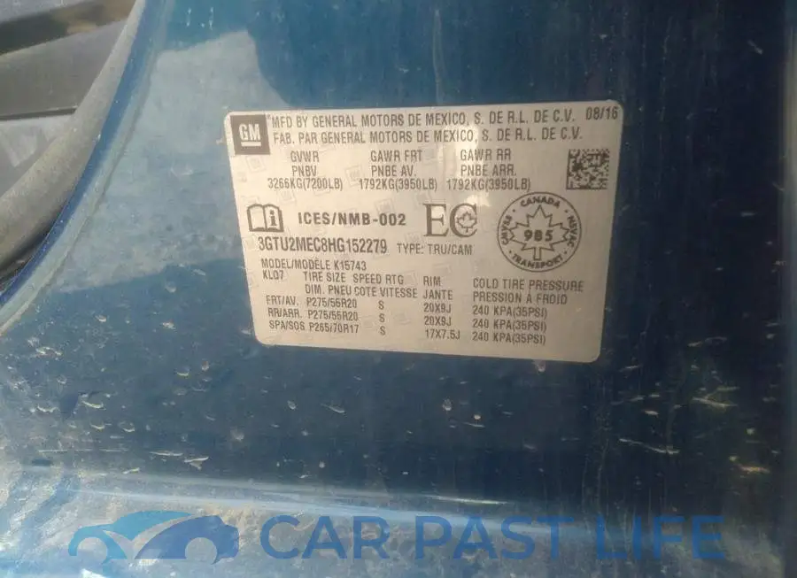 3GTU2MEC8HG152279# 9