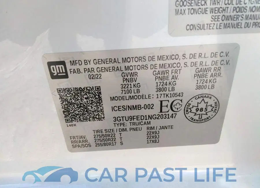 3GTU9FED1NG203147# 9