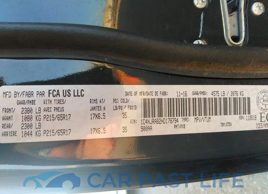 1C4NJRAB2HD178794# 9