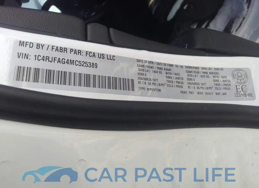 1C4RJFAG4MC525389# 9