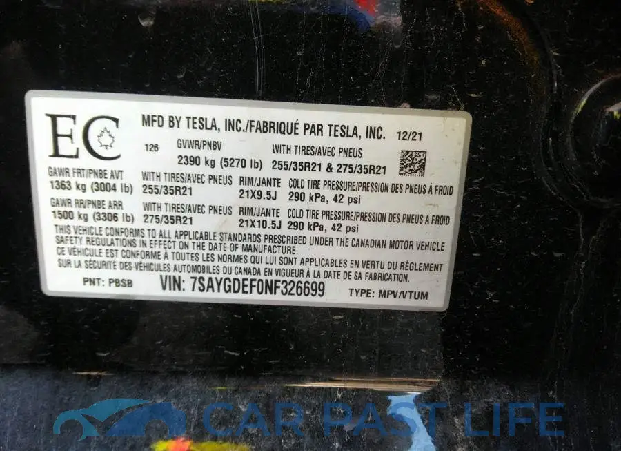 7SAYGDEF0NF326699# 9