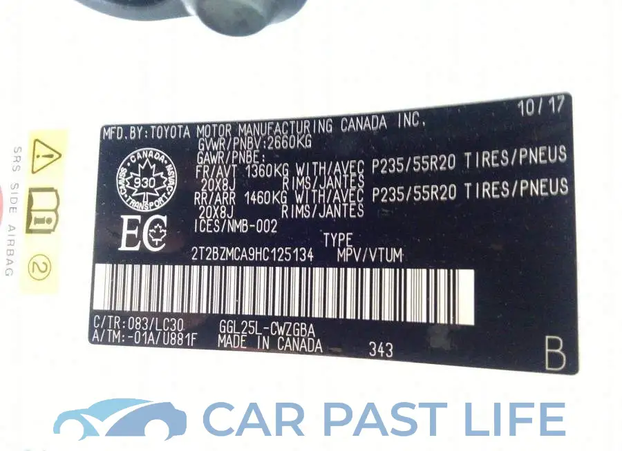 2T2BZMCA9HC125134# 9