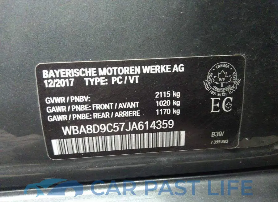 WBA8D9C57JA614359# 9