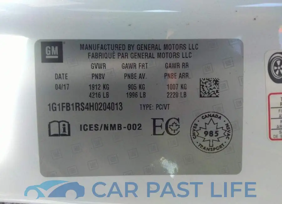 1G1FB1RS4H0204013# 9