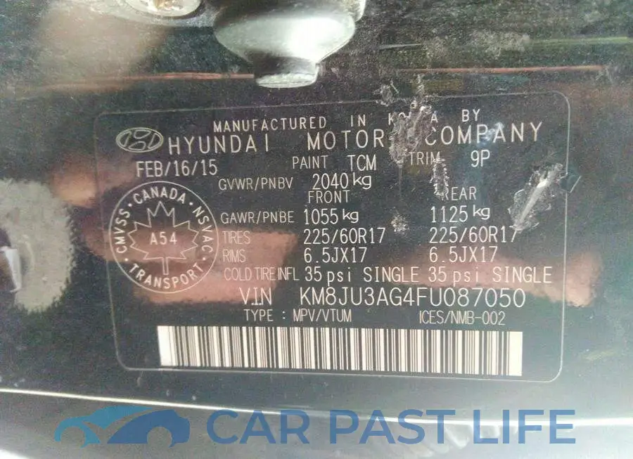 KM8JU3AG4FU087050# 9