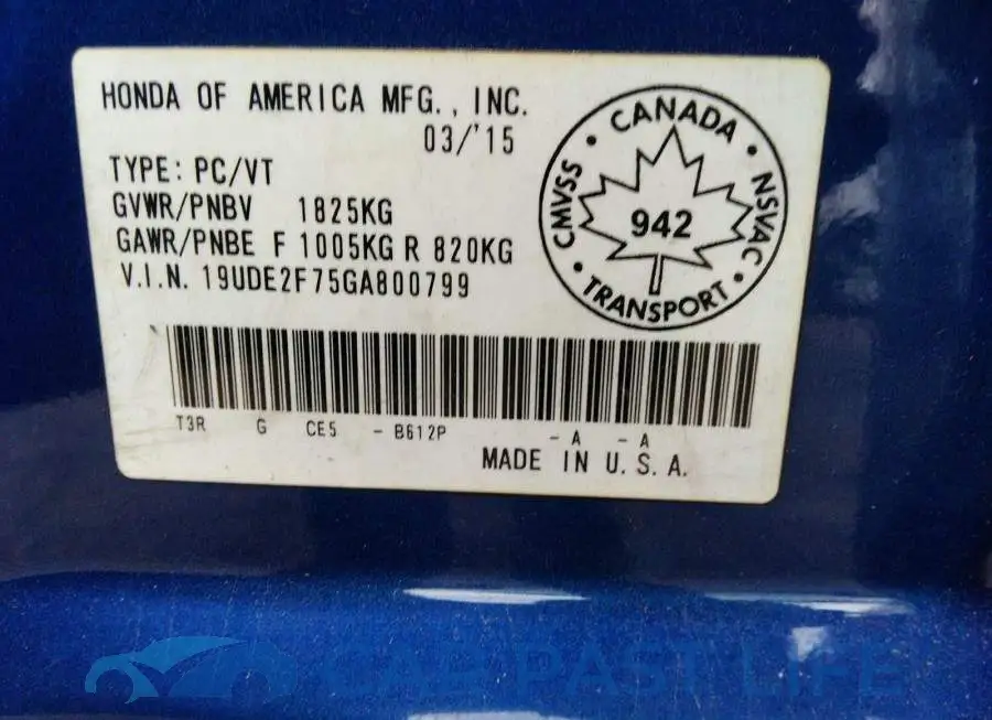 19UDE2F75GA800799# 9