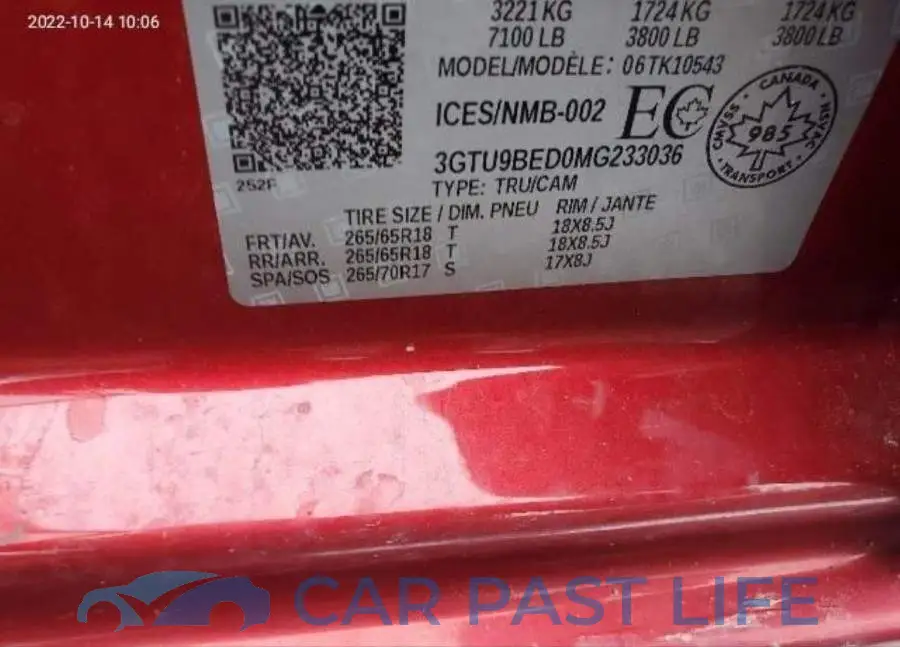 3GTU9BED0MG233036# 9