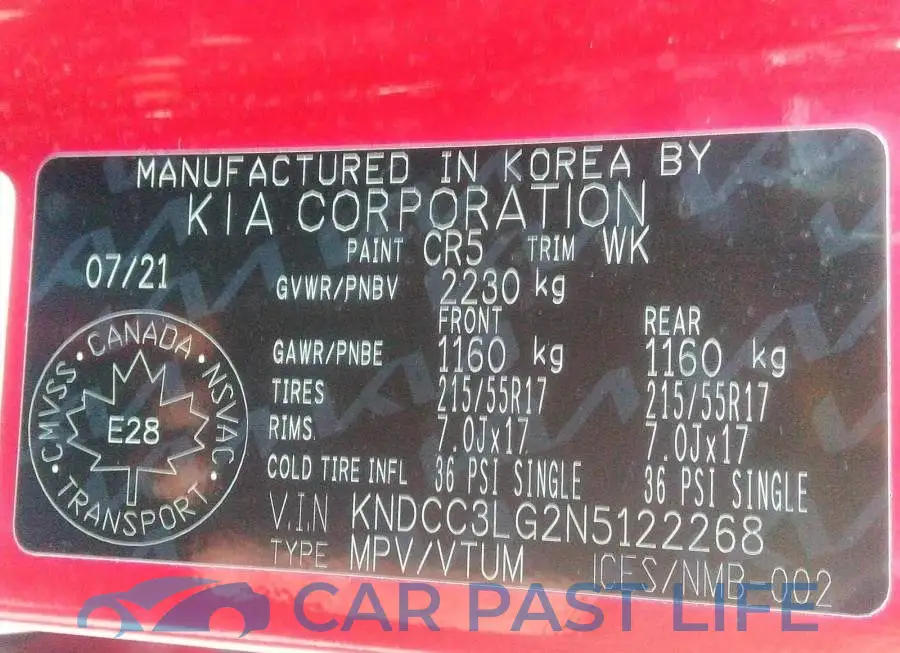 KNDCC3LG2N5122268# 9