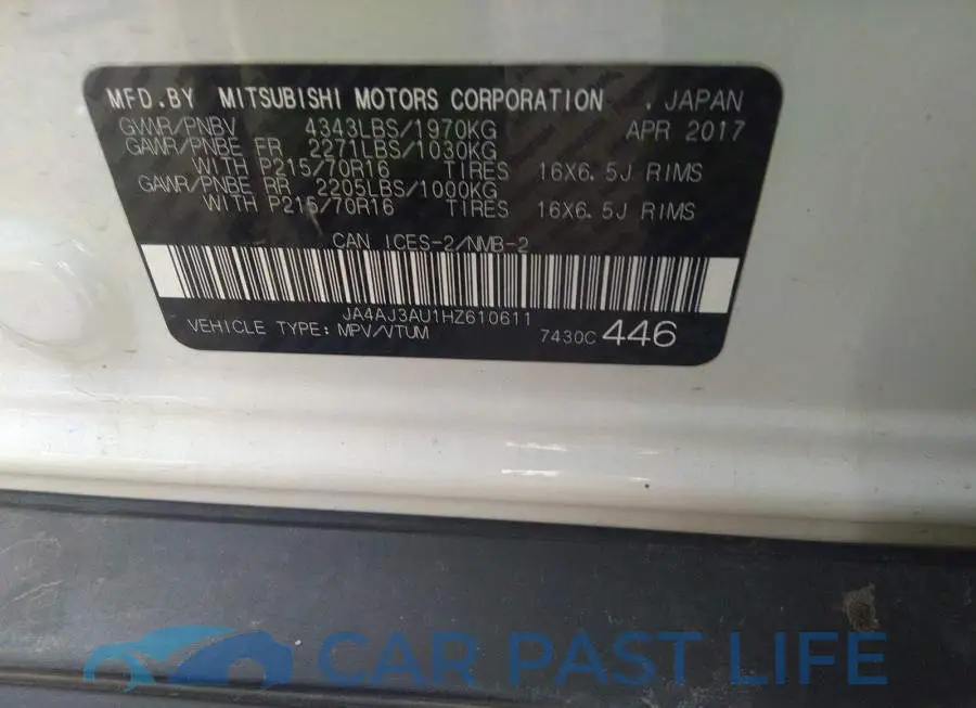 JA4AJ3AU1HZ610611# 9
