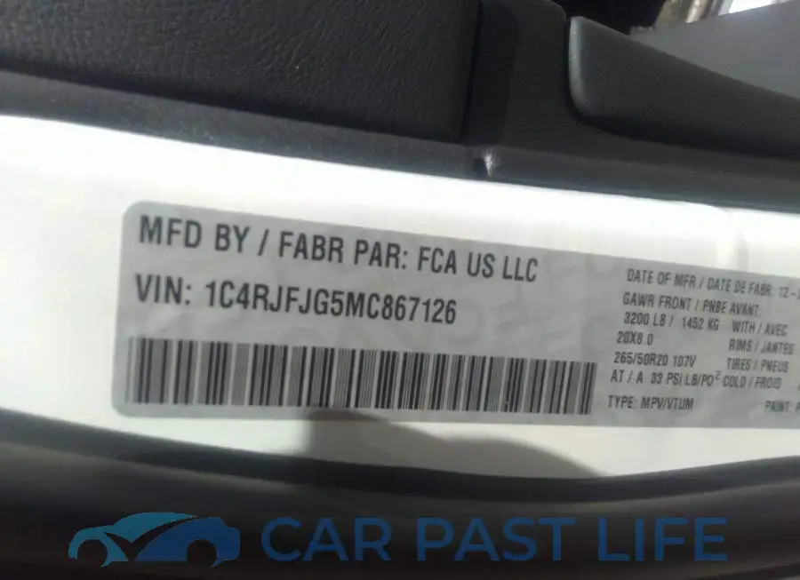 1C4RJFJG5MC867126# 9