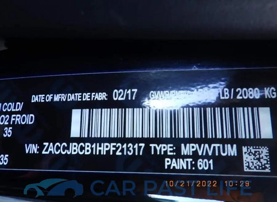 ZACCJBCB1HPF21317# 9