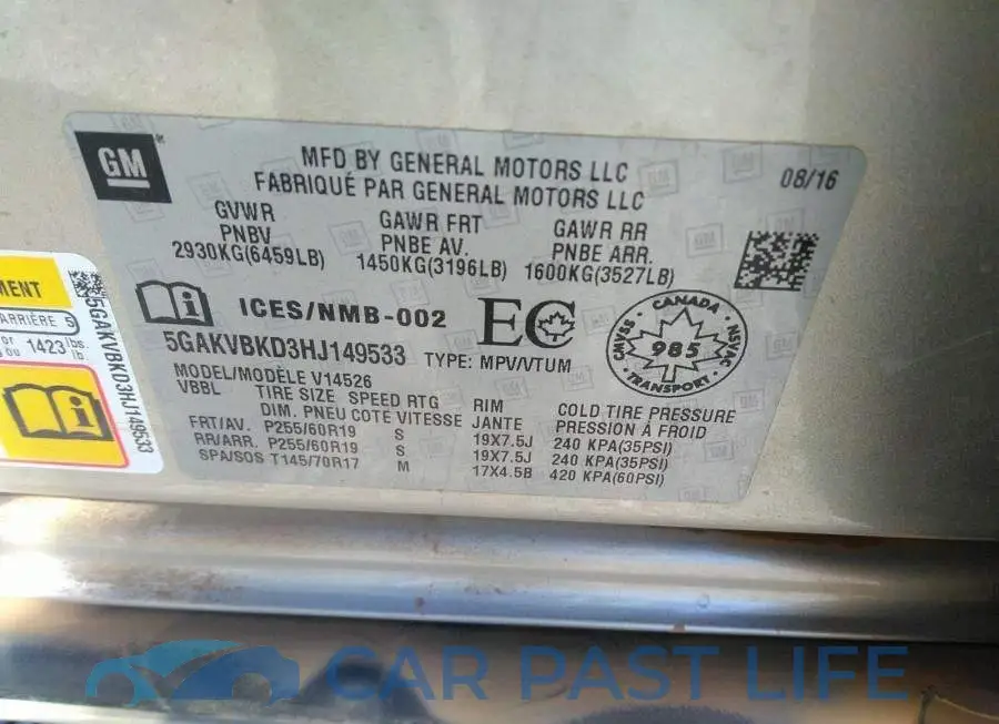 5GAKVBKD3HJ149533# 9