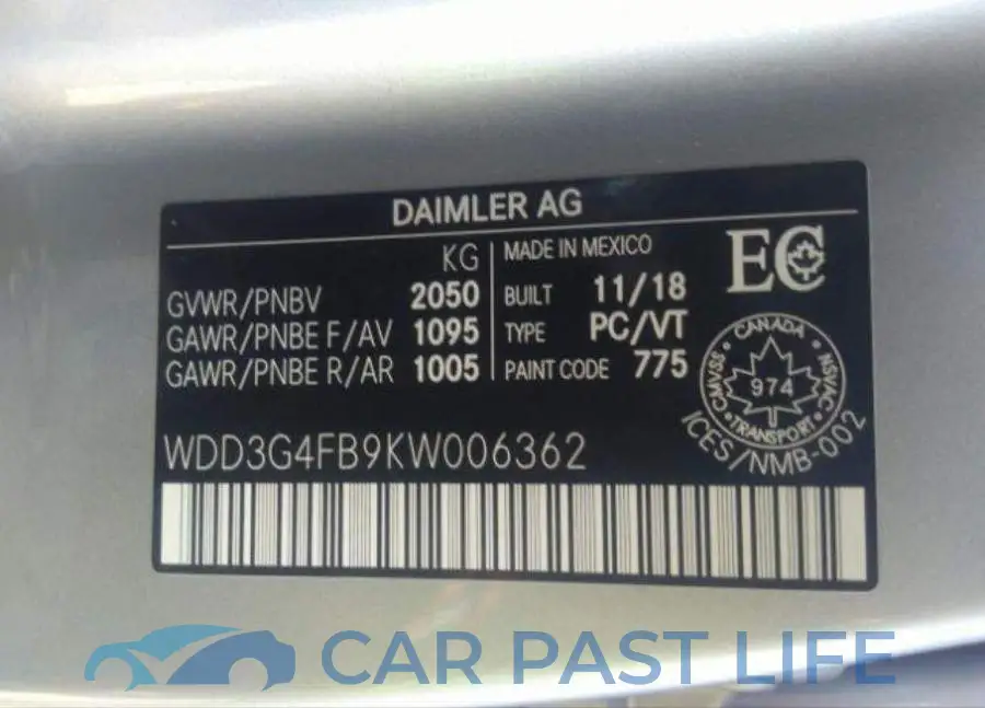 WDD3G4FB9KW006362# 10