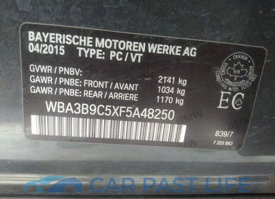 WBA3B9C5XF5A48250# 9
