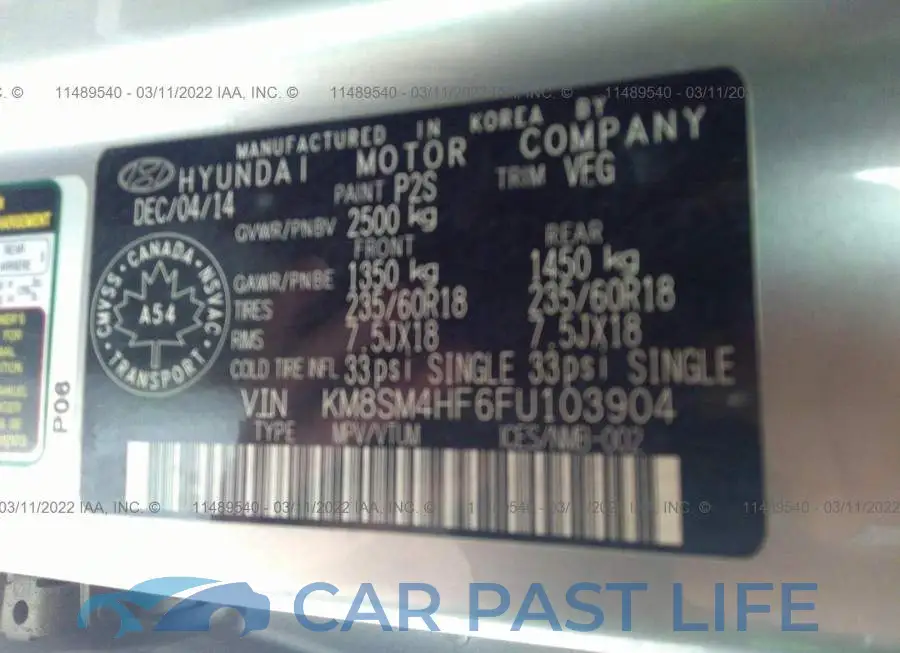 KM8SM4HF6FU103904# 9