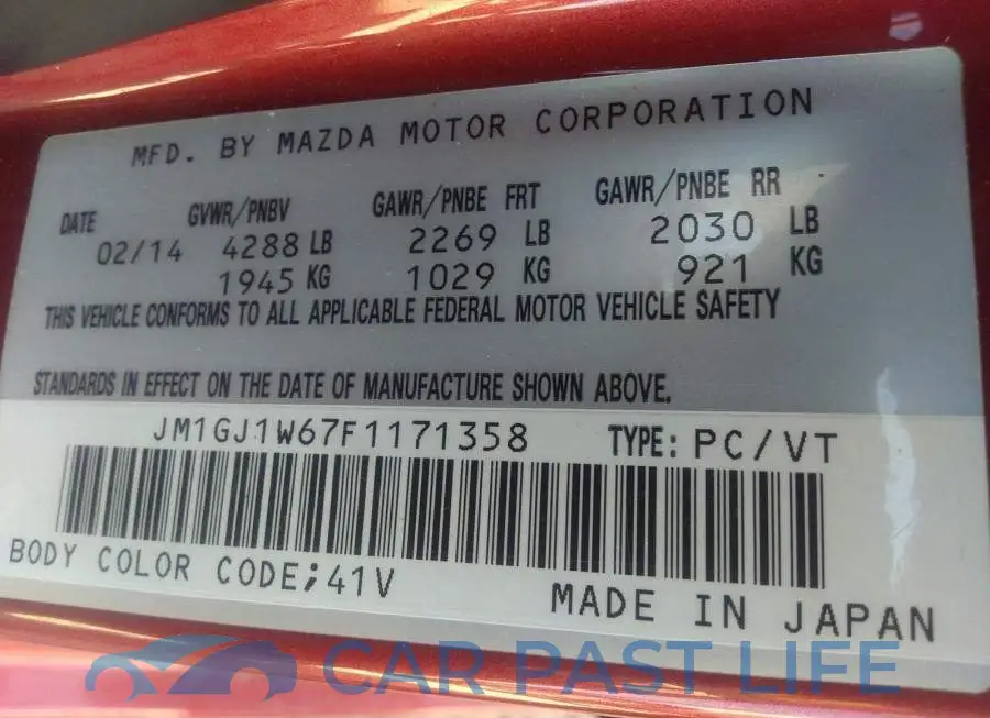 JM1GJ1W67F1171358# 9