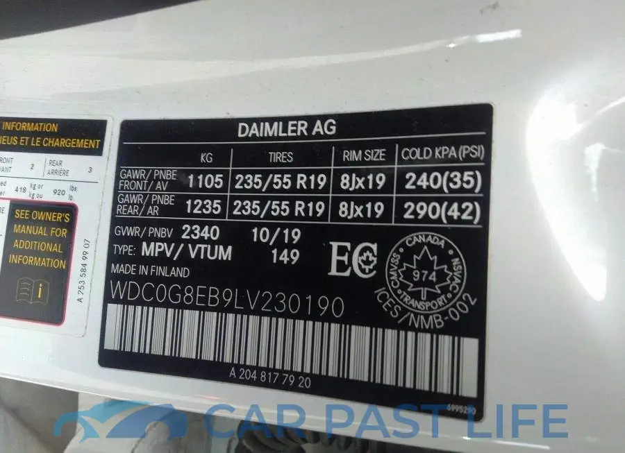 WDC0G8EB9LV230190# 9