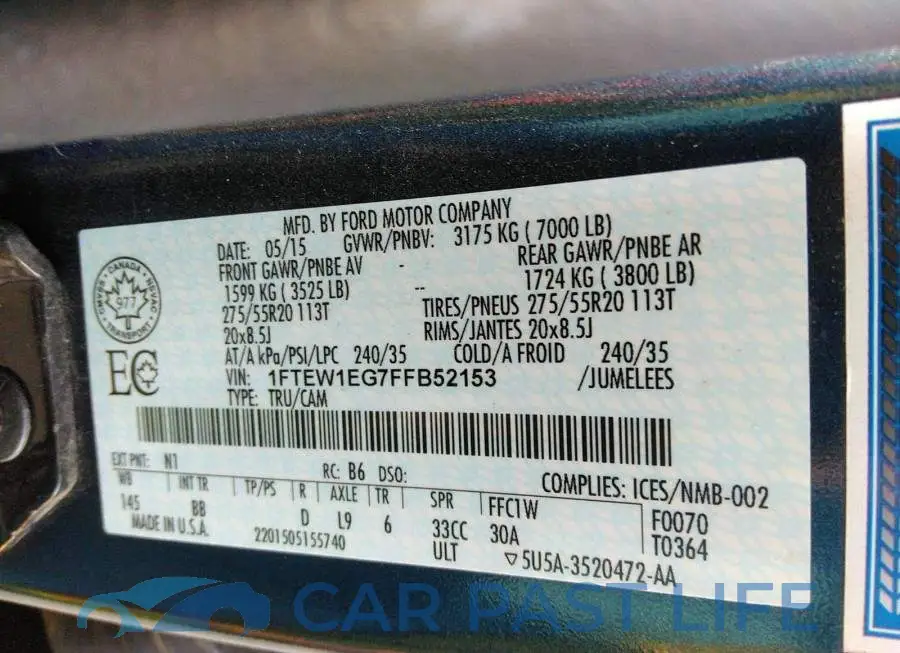 1FTEW1EG7FFB52153# 9