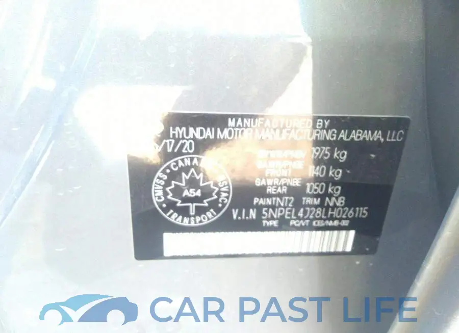 5NPEL4J28LH026115# 9
