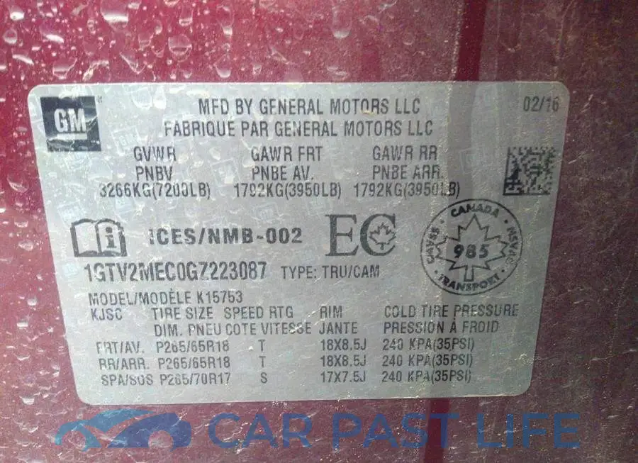1GTV2MEC0GZ223087# 9