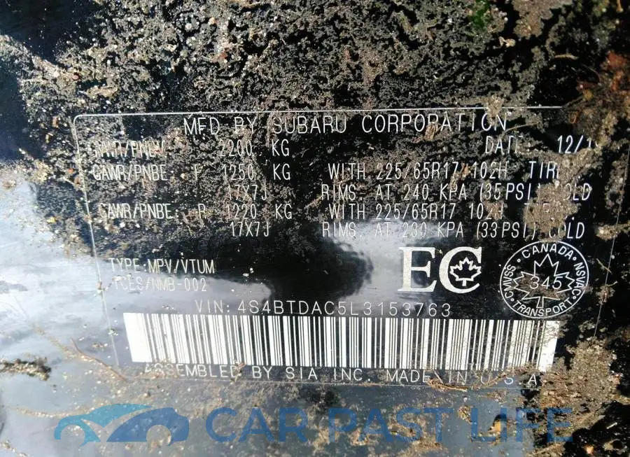 4S4BTDAC5L3153763# 9