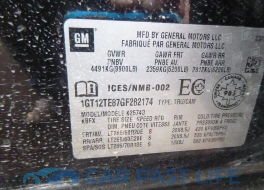 1GT12TE87GF282174# 9