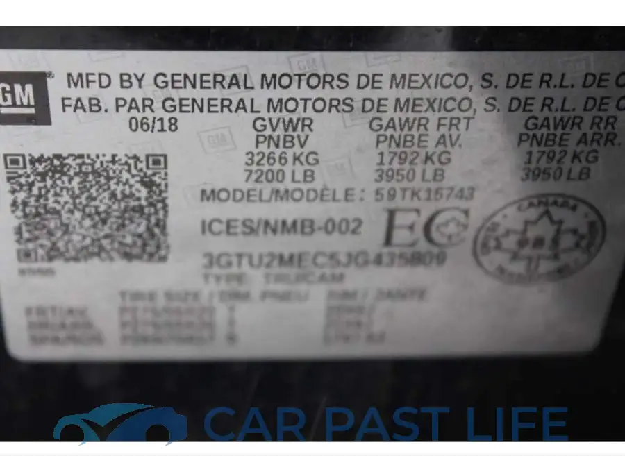 3GTU2MEC5JG435809# 9