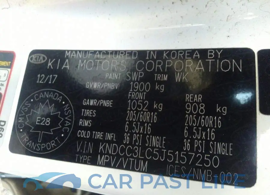 KNDCC3LC5J5157250# 9