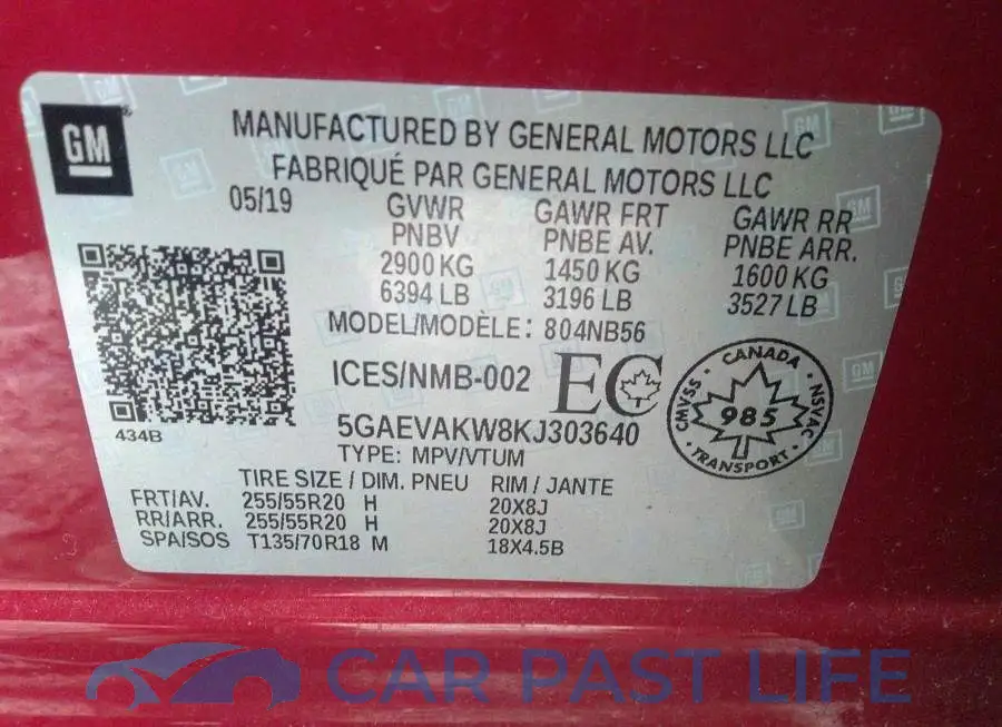 5GAEVAKW8KJ303640# 9