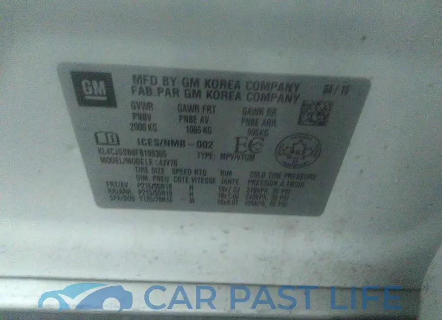 KL4CJGSB8FB199355# 9