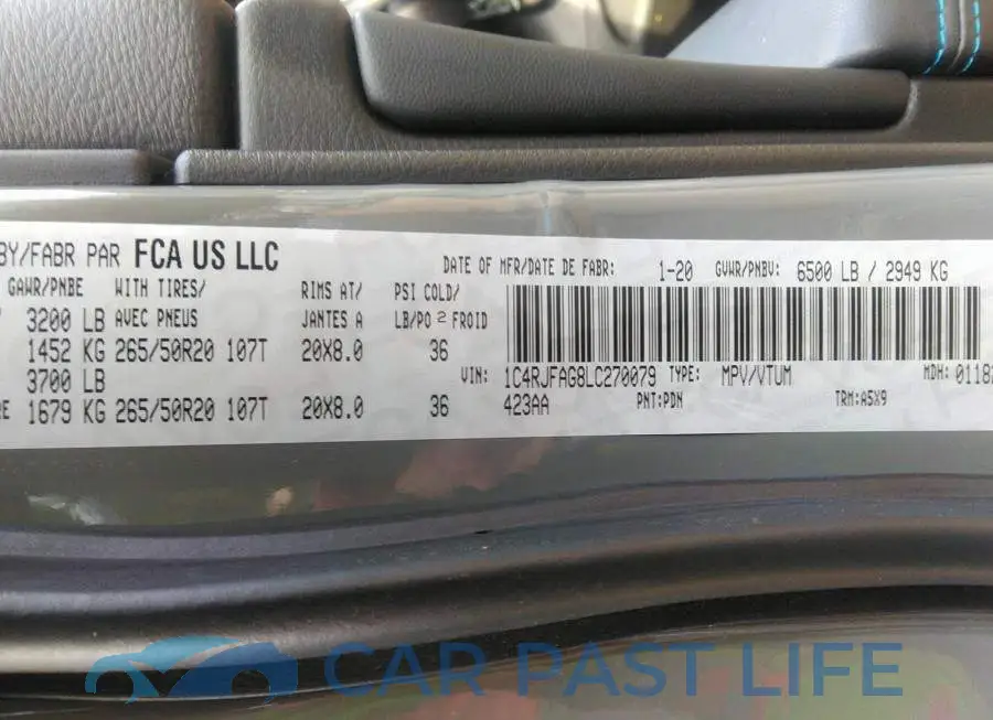 1C4RJFAG8LC270079# 9