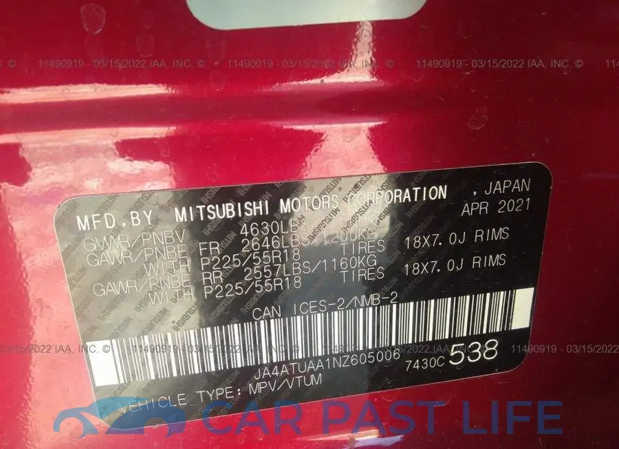 JA4ATUAA1NZ605006# 9