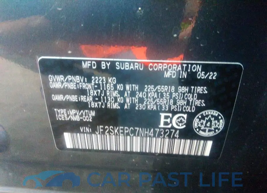 JF2SKEPC7NH473274# 9