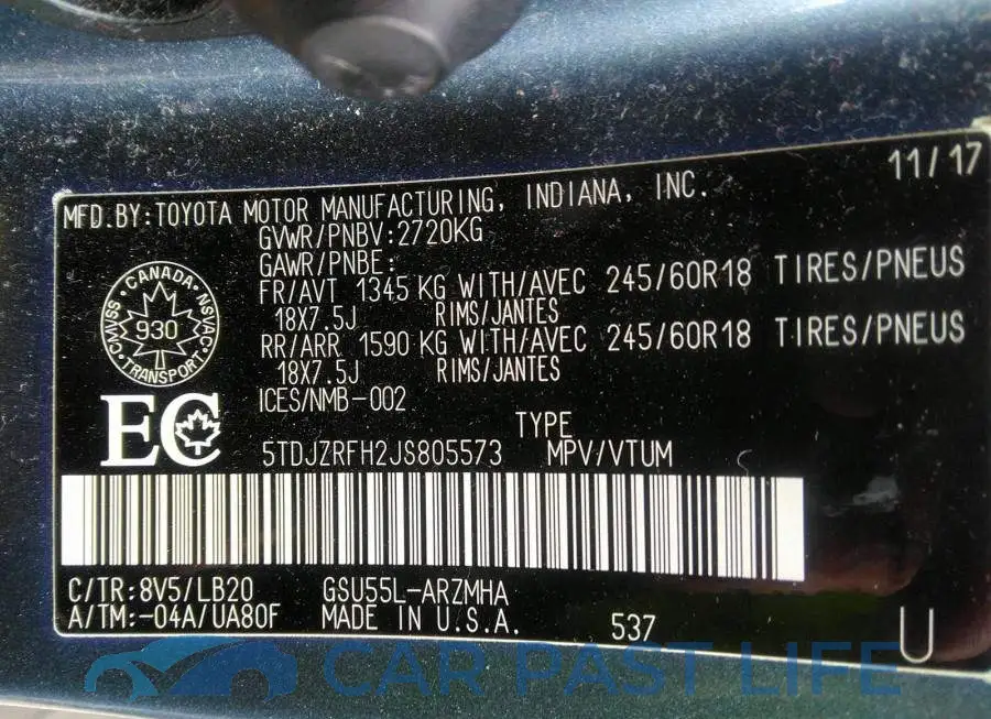 5TDJZRFH2JS805573# 9
