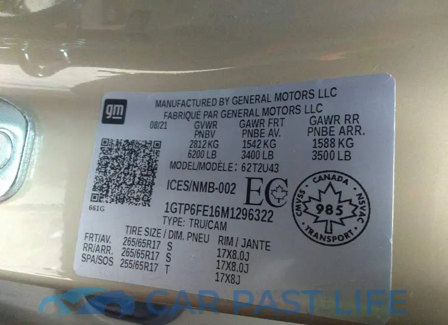 1GTP6FE16M1296322# 9