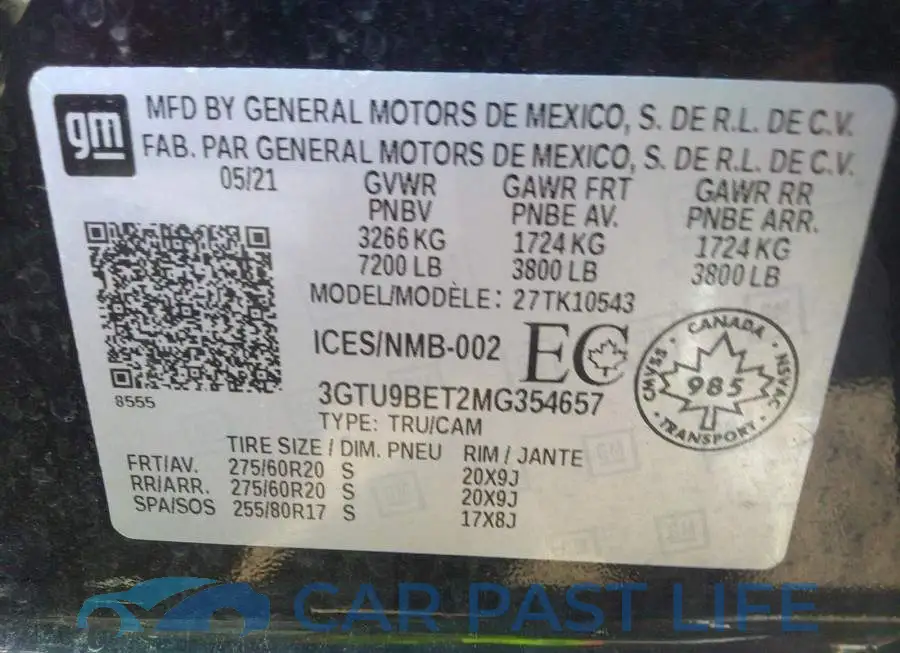 3GTU9BET2MG354657# 9
