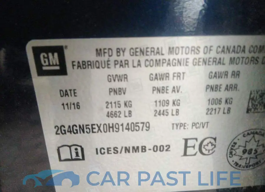 2G4GN5EX0H9140579# 9