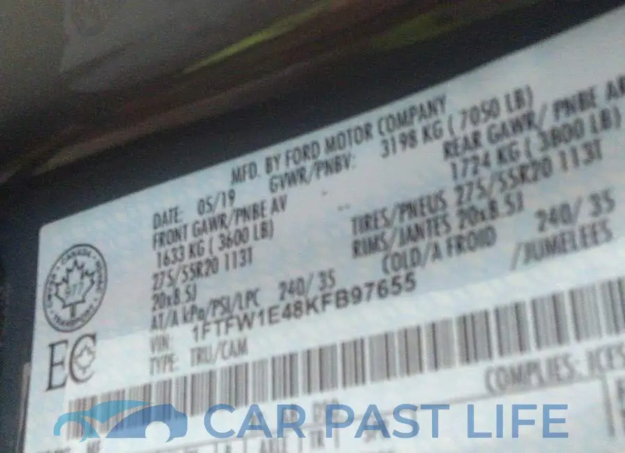 1FTFW1E48KFB97655# 9