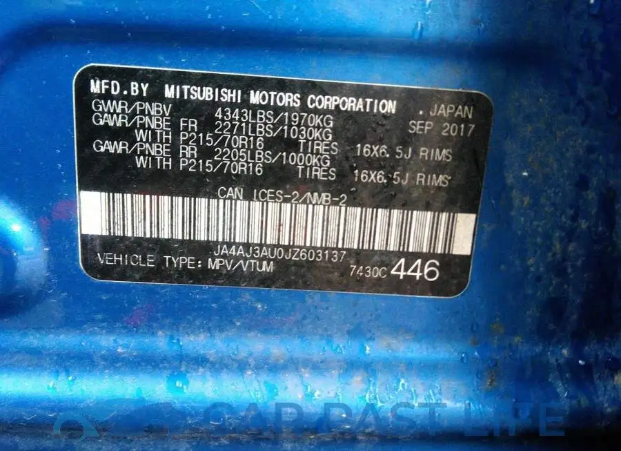JA4AJ3AU0JZ603137# 9