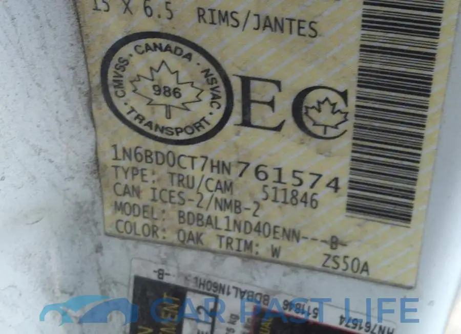 1N6BD0CT7HN761574# 9