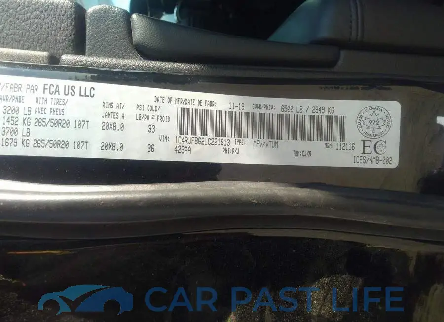 1C4RJFBG2LC221913# 9