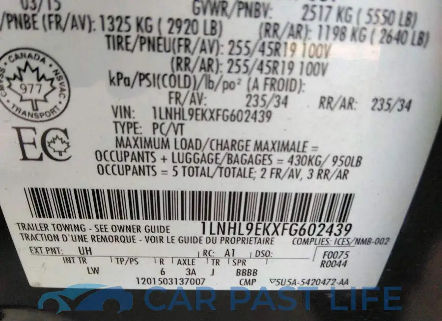 1LNHL9EKXFG602439# 9