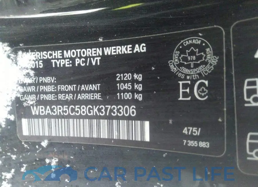 WBA3R5C58GK373306# 9