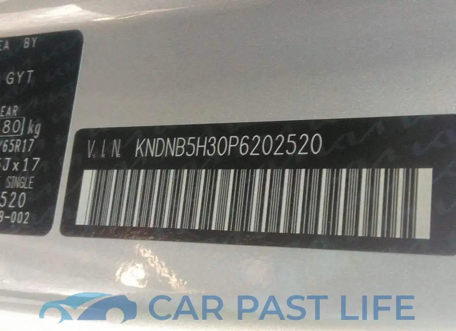 KNDNB5H30P6202520# 9